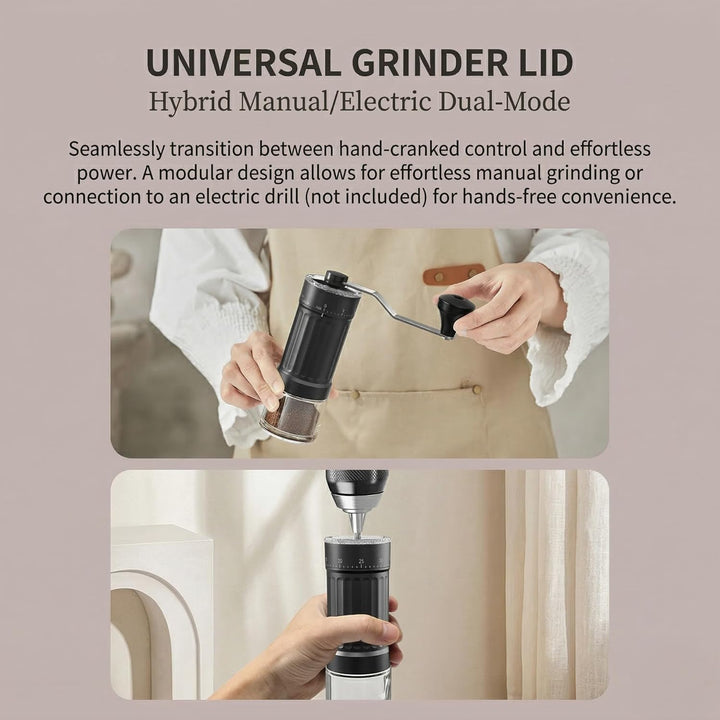 OrkeyDolk® Externer, verstellbarer manueller Kaffeemühle mit hochpräzisem, zeitgemässem Kegelmahlwer