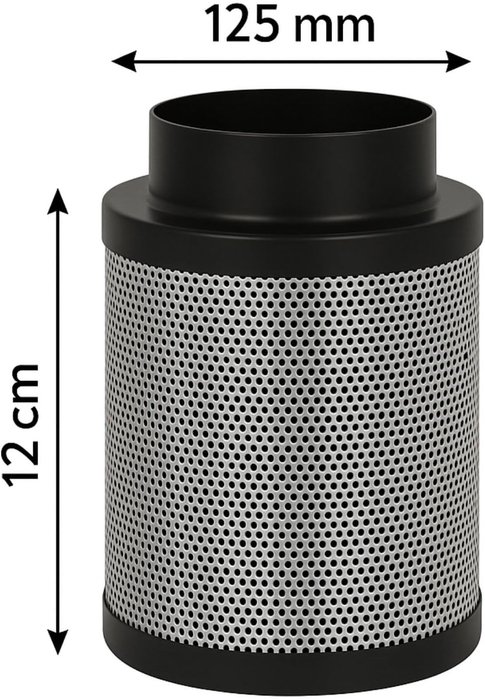 Weedness Airontek Aktivkohlefilter Grow 150 m³/h 125 mm 12 cm - Anti Geruch Belüftung Geruchsfilter