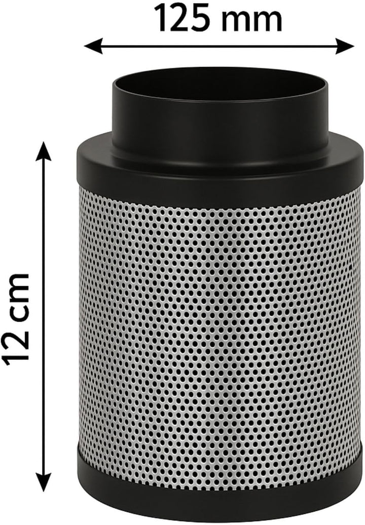 Weedness Airontek Aktivkohlefilter Grow 150 m³/h 125 mm 12 cm - Anti Geruch Belüftung Geruchsfilter