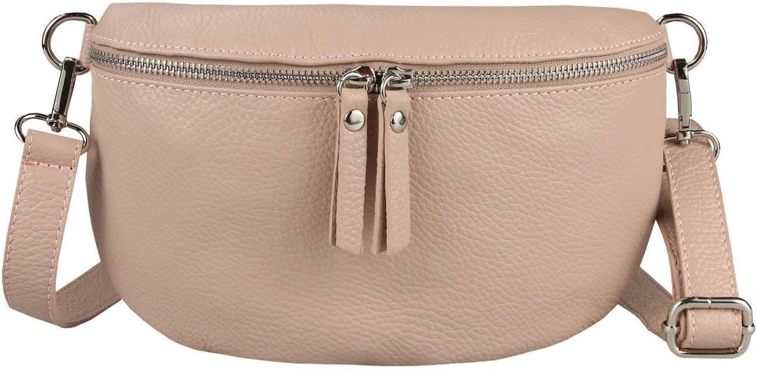 OBC Made in Italy Damen Leder Tasche Handytasche Gürteltasche Crossbody Hüfttasche Bauchtasche Umhän