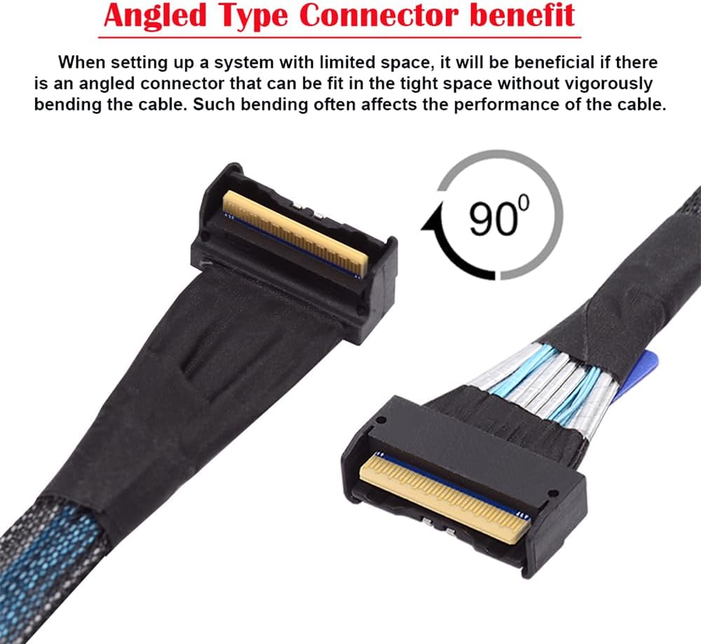 NFHK PCI-E 5.0 Mini Cool Edge IO MCIO abgewinkeltes PCI-E Slimline SAS 8i 74Pin Stecker auf MCIO 74P