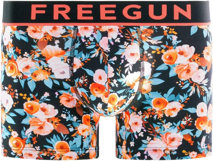 FREEGUN Herren Retroshorts (4er Pack) S Beige/Orange/Blau/Grün, S Beige/Orange/Blau/Grün