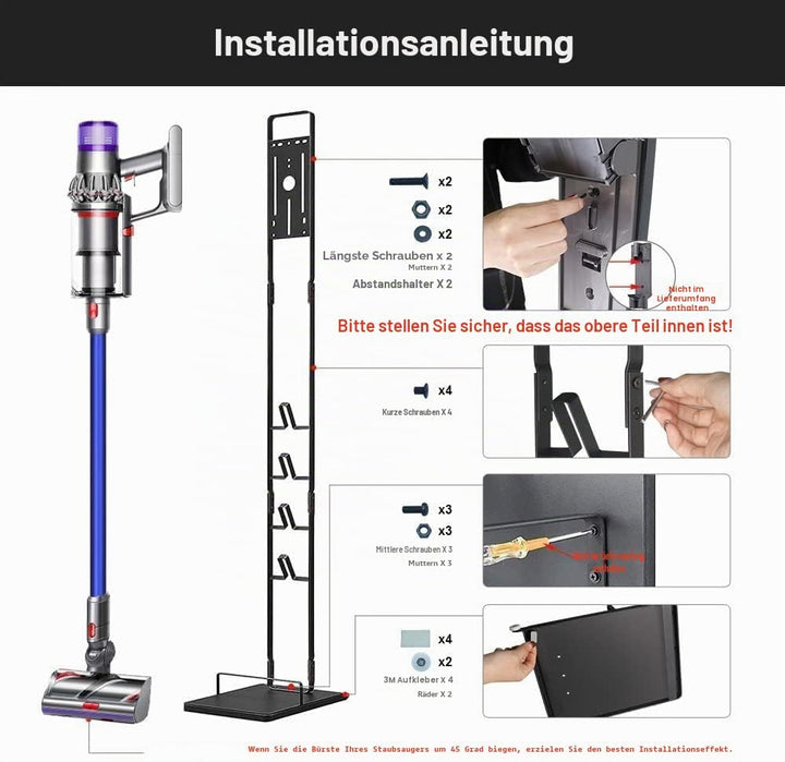 Ständer für Dyson Akkusauger V15 V12 V11 V10 V7 V8 mit Rädern, Metallständer Staubsaugerhalter Halte