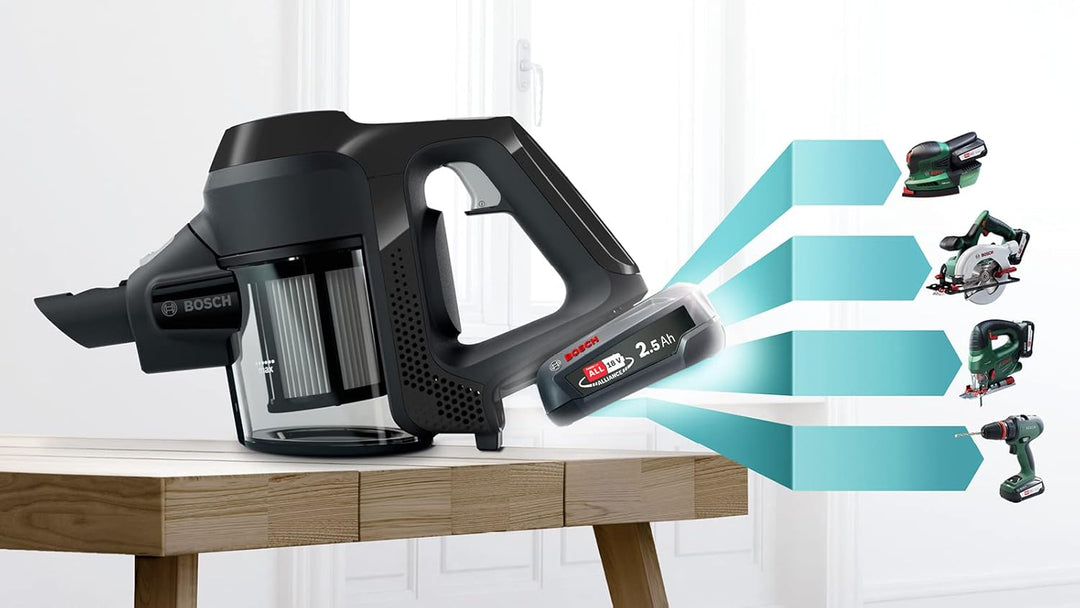 BOSCH BBS611BSC - Akku-Multifunktions-Besensauger - schwarz - integrierter Handstaubsauger - 2 Gesch