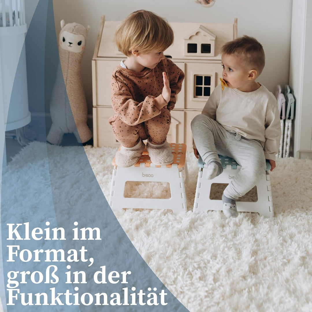BISOO Tritthocker Kinder 22 cm - Klapphocker Faltbar 120Kg für Bad & Küche - Hocker Klappbar für Kin