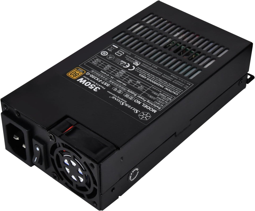 SilverStone SST-FX350-G - Flex Serie, 350W 80 Plus Gold geäuscharmes PC-Netzteil mit 40mm-Lüfter