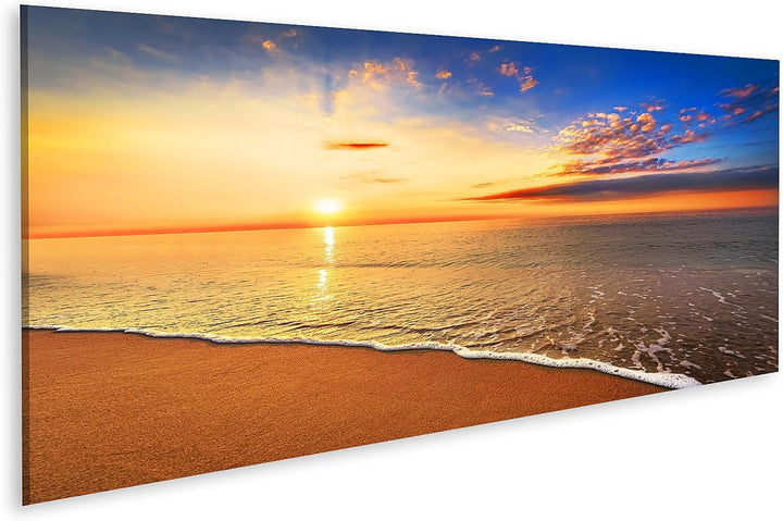 islandburner Bild auf Leinwand Tropischer Sonnenaufgang Am Strand Meer Bilder Wandbilder Poster Lein