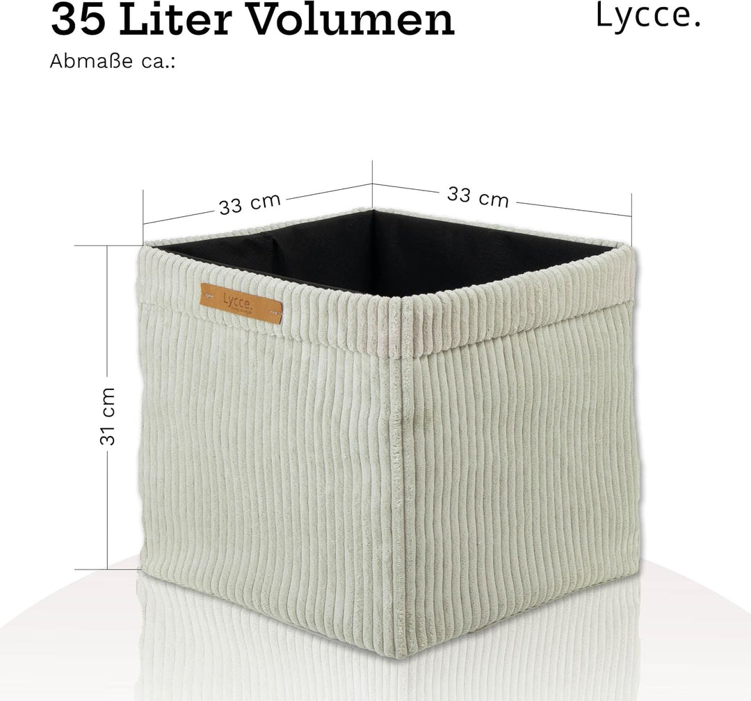 Kallax Box aus trendigem Cordstoff | Aufbewahrungskorb für Kallax Regal | Faltbox 33 x 33 x H31 cm m