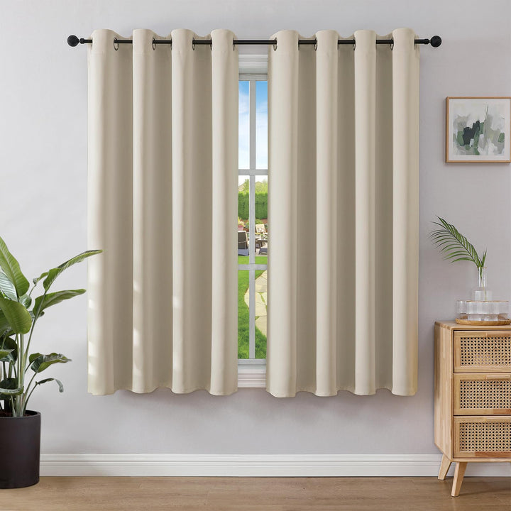 Joydeco Blickdichte Vorhänge mit Ösen Gardinen 2er Set, Verdunkelungsvorhang Thermovorhang Hitzeschu