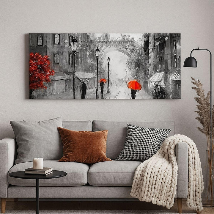 Wandbilder Dekoration Wohnzimmer Paris Stadt Zuhause Panorama Bilder auf Leinwand 120x50cm Leinwandb