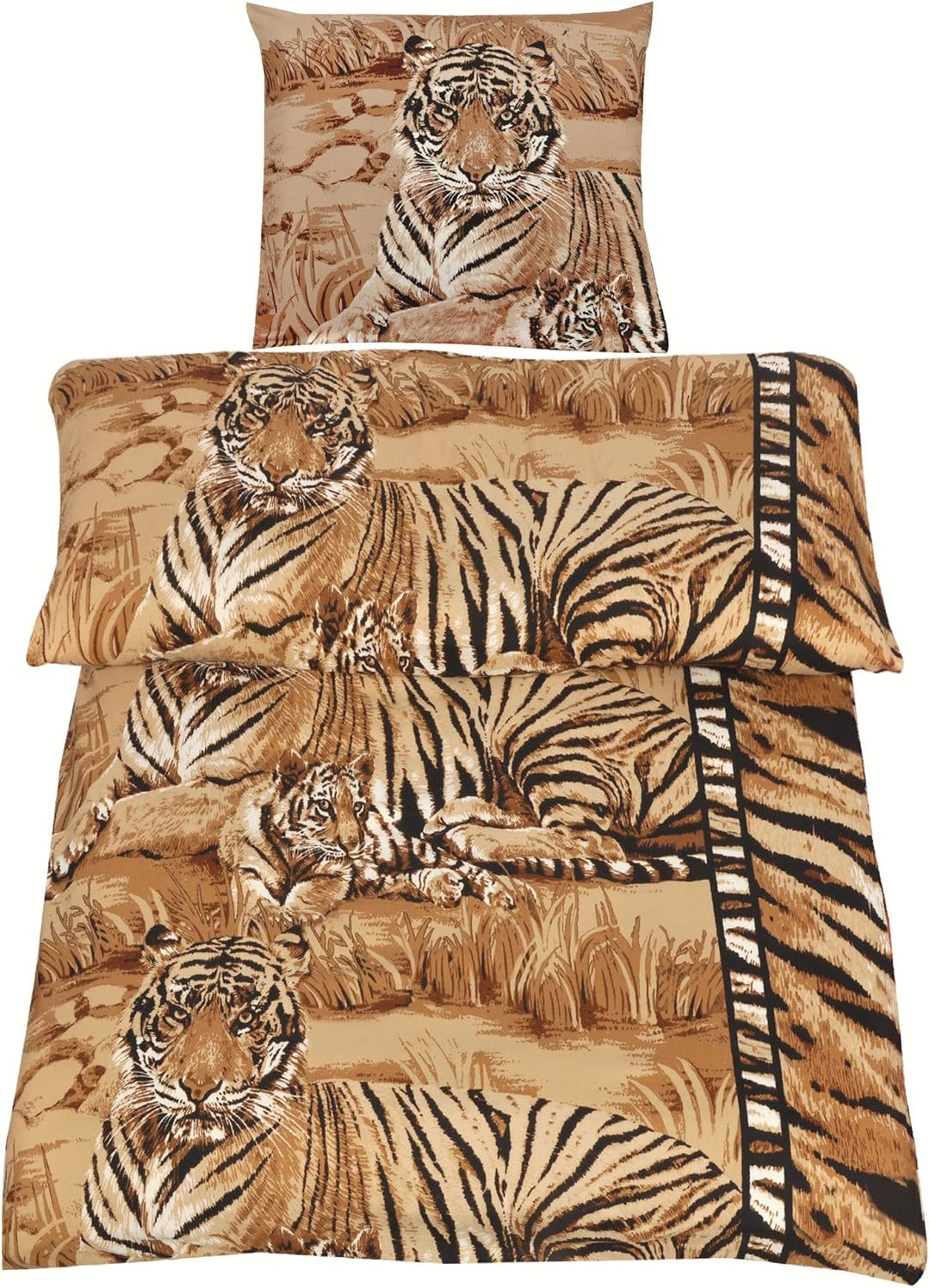 Microfaser Bettwäsche "HIGH CLASS" Moderne Design mit Reissverschluss (135 cm x 200 cm, SHIRKHAN(Tig