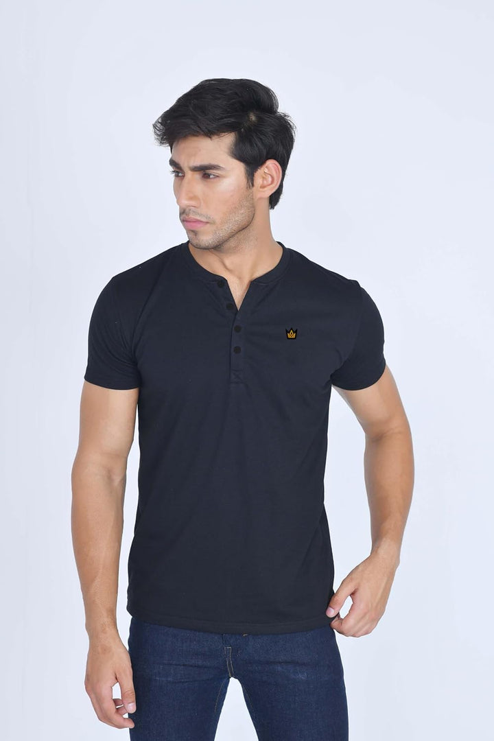 2er-Pack Herren-Henley-T-Shirts mit halben Ärmeln, leichte Henley-Oberteile Heidegrau, Holzkohle L,