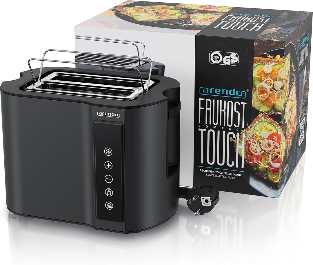 Arendo - Touch Toaster 2 Scheiben Edelstahl - Touchpanel - digital Display Restzeitanzeige - 800 W –