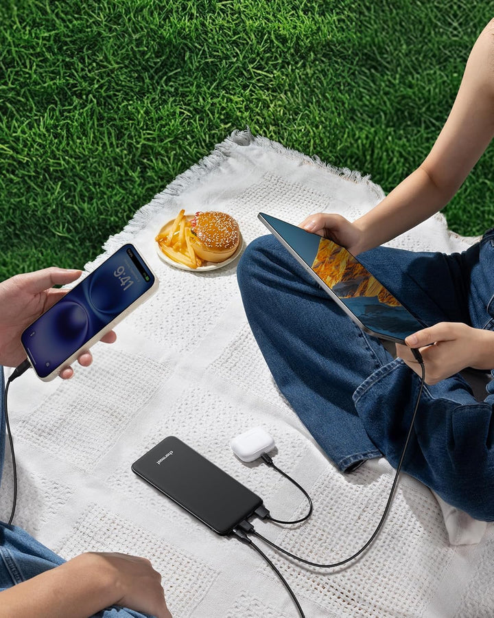 Charmast 26800mAh Powerbank USB C Externer Akku dünne Power Bank Handy Tragbares Ladegerät mit 3 Ein