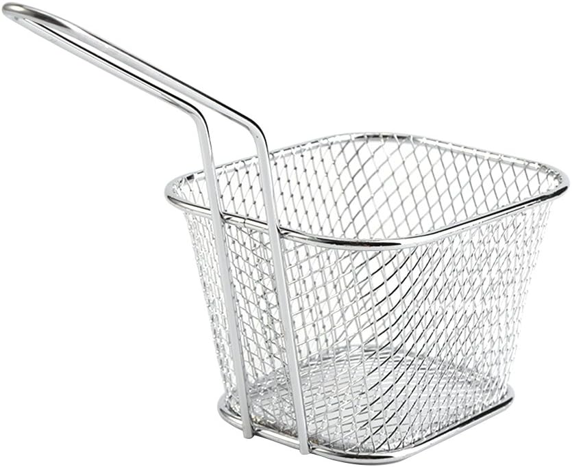8 Stücke Frittierkorb Mini-Edelstahlchips Frittierkörbe Lebensmittelpräsentation Sieb Kartoffelkochw