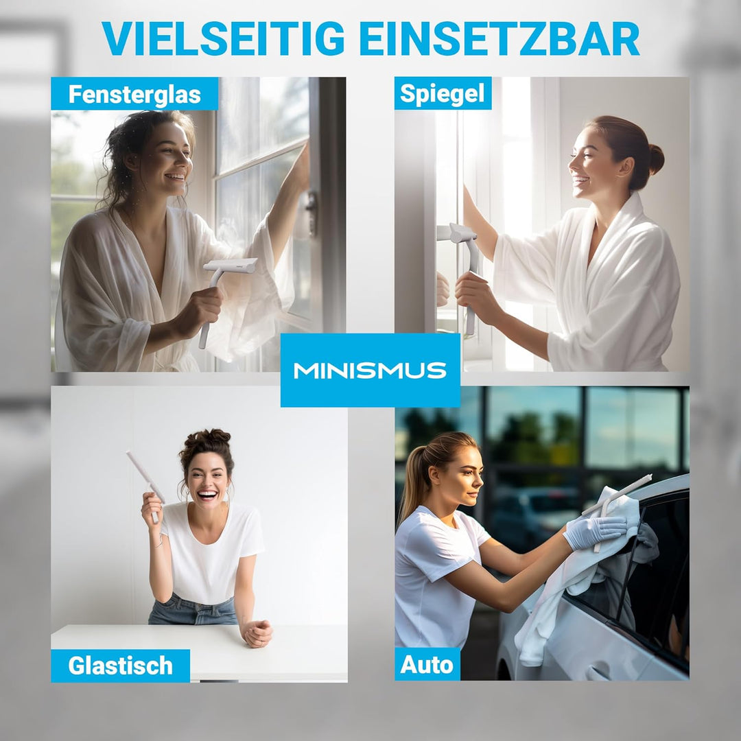 Minismus Duschabzieher - Abzieher für Dusche, Bad, Fliesen, Spiegel, Fenster - inkl. Magnet-Halterun