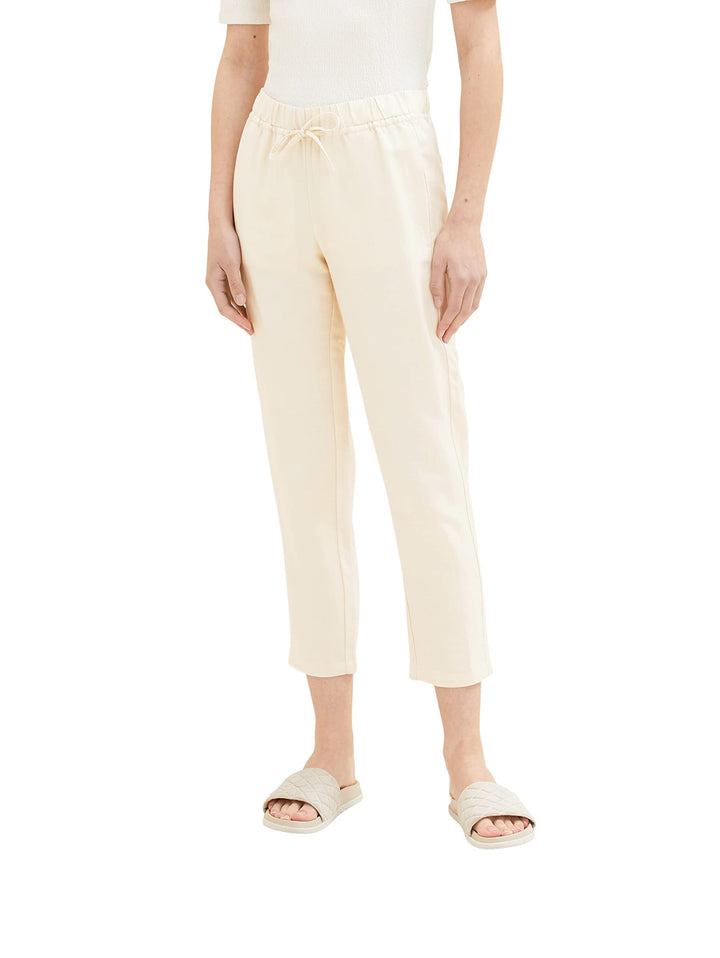 TOM TAILOR Damen Loose Fit Leinen Stoffhose 34W / 28L 31649 - Ivory Ecru, 34W / 28L 31649 - Ivory Ec