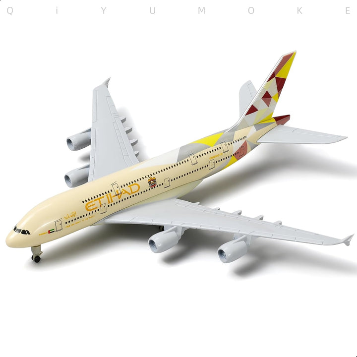 1/300 Metallflugzeugmodell für Etihad A380 für Airbus A380 Modellflugzeug mit Ständer (7.5 Zoll lang