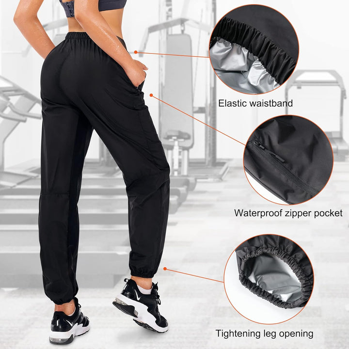 Gotoly Sauna Hose Damen Abnehmen Jogginghose Sporthose Hohe Taille Trainingshose Lang Schwitzhose mi