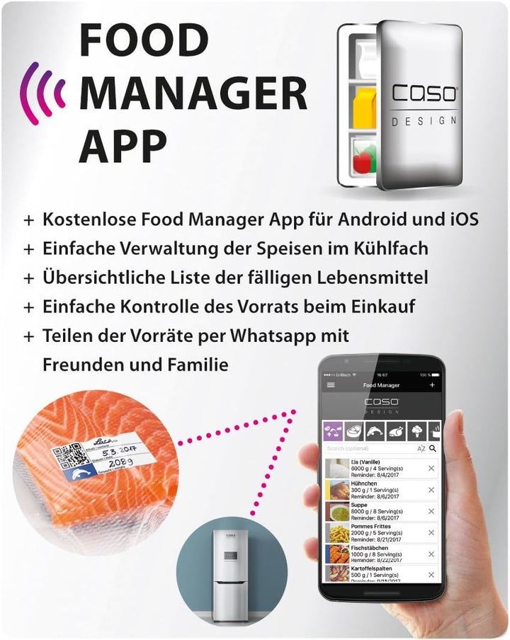Caso FastVac 4000 Gewerbevakuumierer, regulierbare Vakuumstärke (f. weiche Lebensmittel), Beutel und