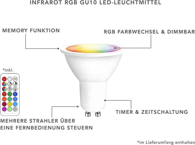 lambado® LED Bodenstrahler für Aussen mit RGB Farbwechsel dimmbar inkl. Fernbedienung - Eckige Boden