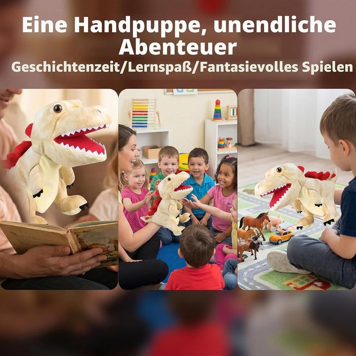 LOMTRATS Dinosaurier-Handpuppen für Kinder, Kleinkind enthält Triceratops und Tyrannosaurus Rex mit