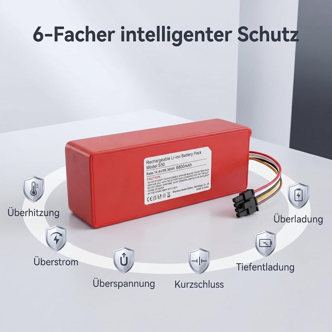 14,4V 6900mAh Akku Kompatibel mit Xiaomi Roborock S7 S5 S5 Max S50 S51 S502-00 S6 S6 MaxV S7 Q7 Max