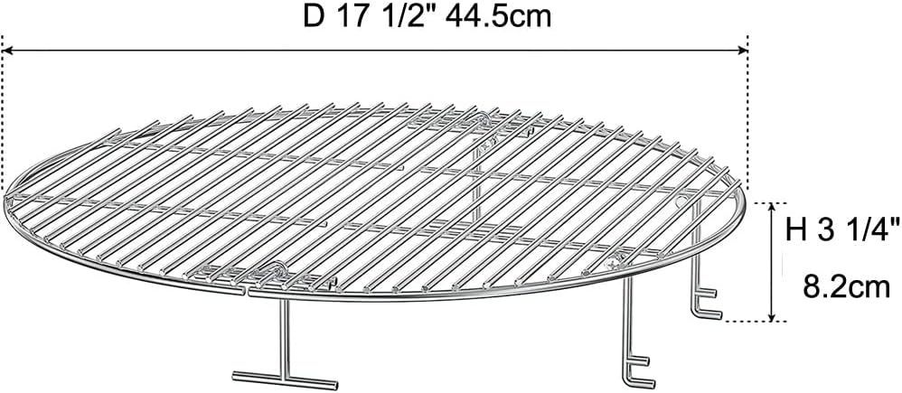 Onlyfire Warmhalterost aus Edelstahl Grillrost rund 44,5 cm Grillerweiterung für Kugelgrills Weber 5