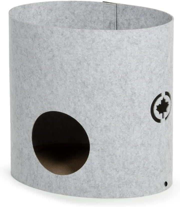 CanadianCat Company | Owen-Tower XL ca. 50cm | Etagen-Filzbett mit Kratzböden für Katzen Hellgrau -