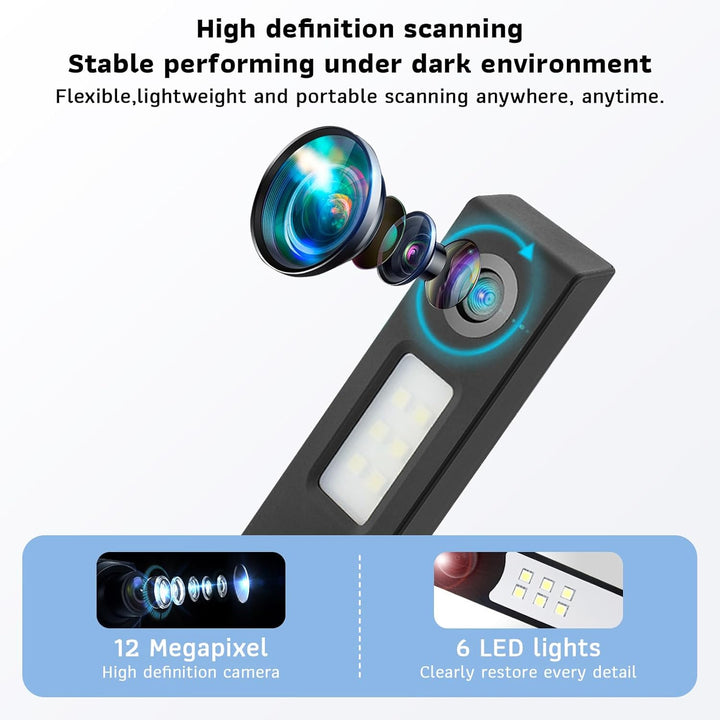 12MP Tragbar Dokumentkamera, Professioneller Buchscanner und Scanner, Dokumentscanner A3/A4 Dokument