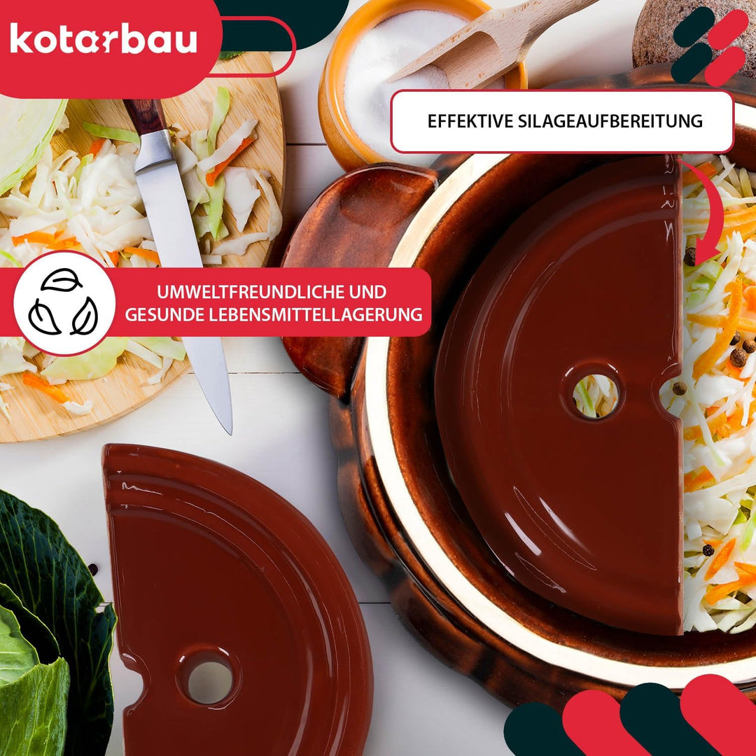 KOTARBAU® Beschwerungsstein 230 mm für Gärtopf aus Steinzeug Halbiert Fermentiergewicht für Sauerkra