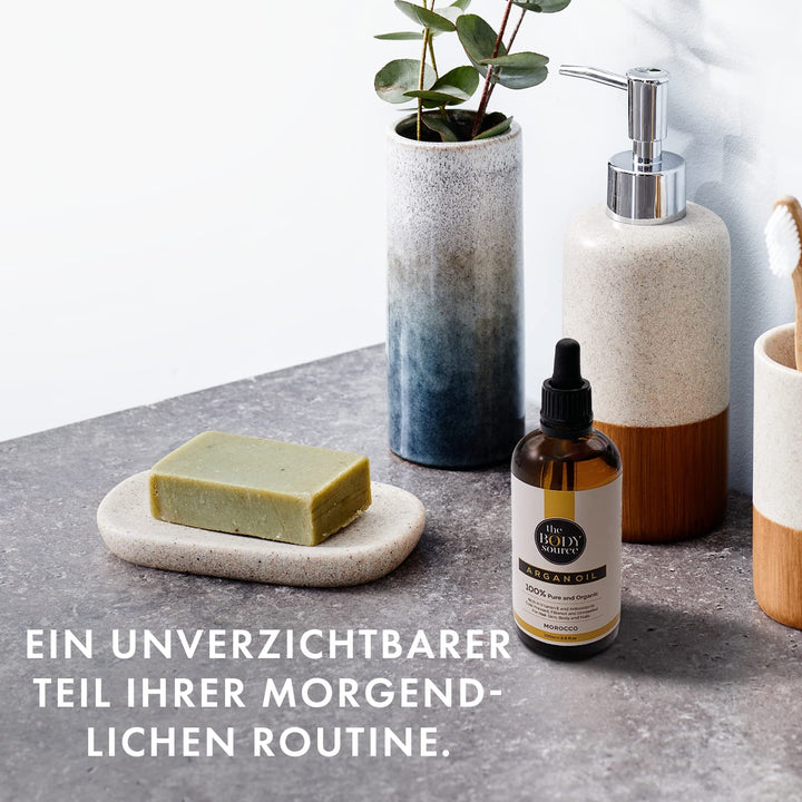 Reines Arganöl 100ml. 100% kalt gepresst und zertifiziert biologisch für Gesicht, Haare, Haut, Nägel