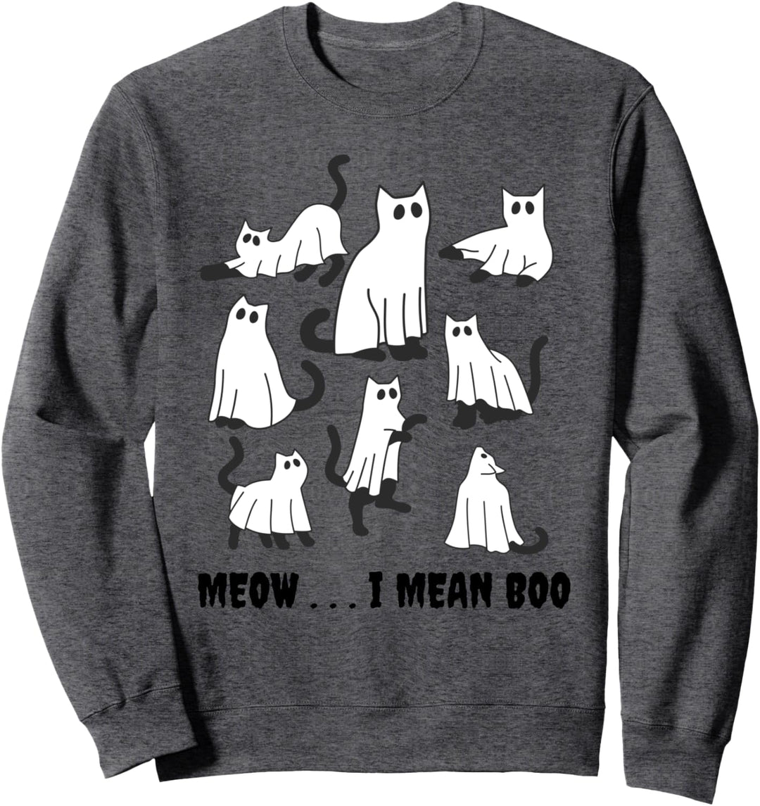 Halloween Katze Geist Halloween Katze Kostüm Miau I Mean Boo Sweatshirt