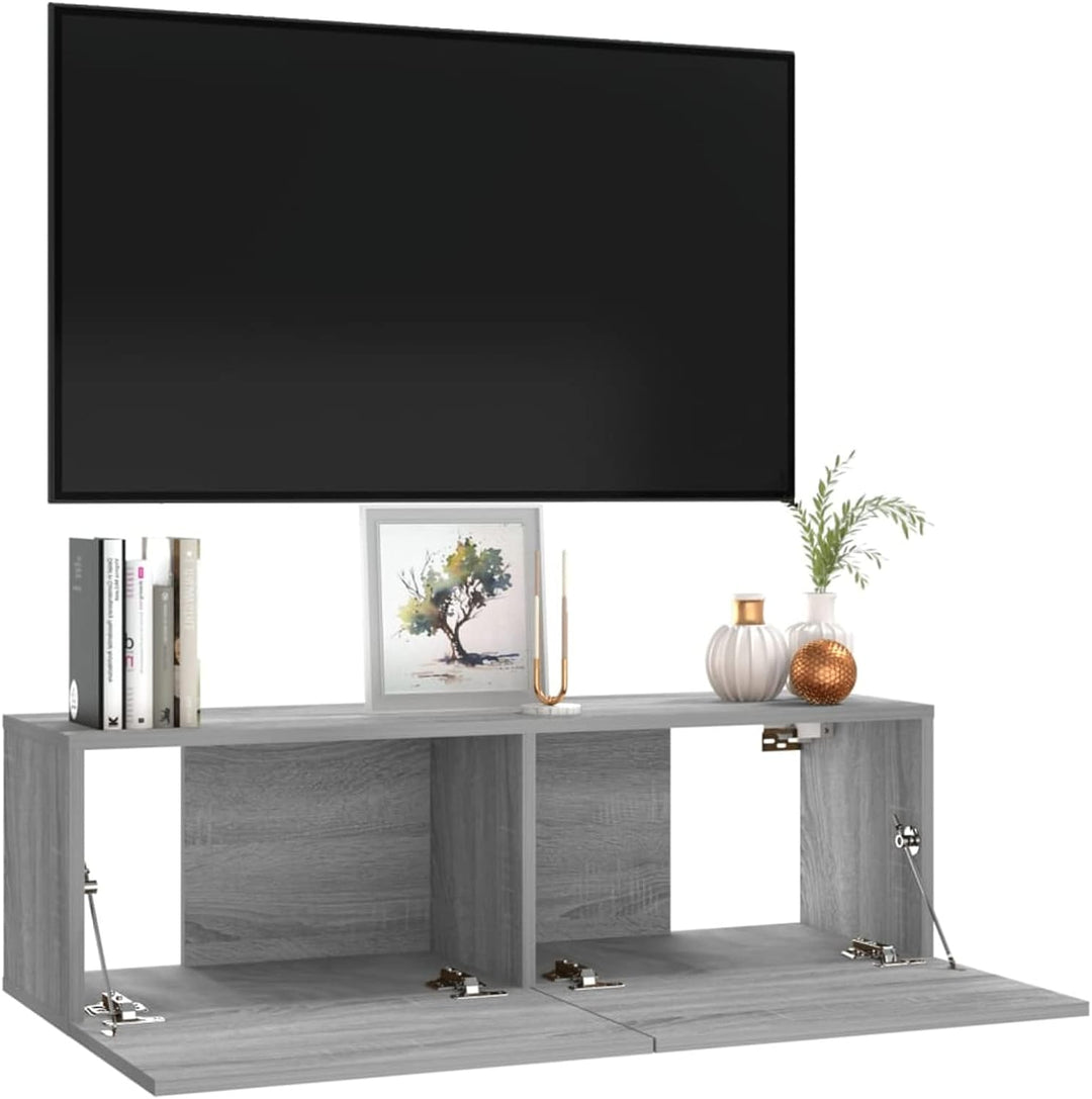 Festnight TV Wandboard Hängend Grau Sonoma TV-Wandschrank Lowboard Hangend Hängeschränke Hänge TV Bo