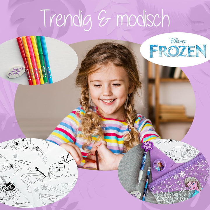 Disney - Frozen Federmäppchen für Mädchen - Frozen Stifte -Set mit Bleistiften, Stickern und Zeichen