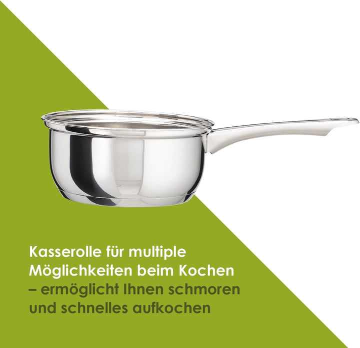 LEVELONE Topfset 4-teilig Induktion Edelstahl poliert induktionsgeeignet Kochtopfset mit Glasdeckel