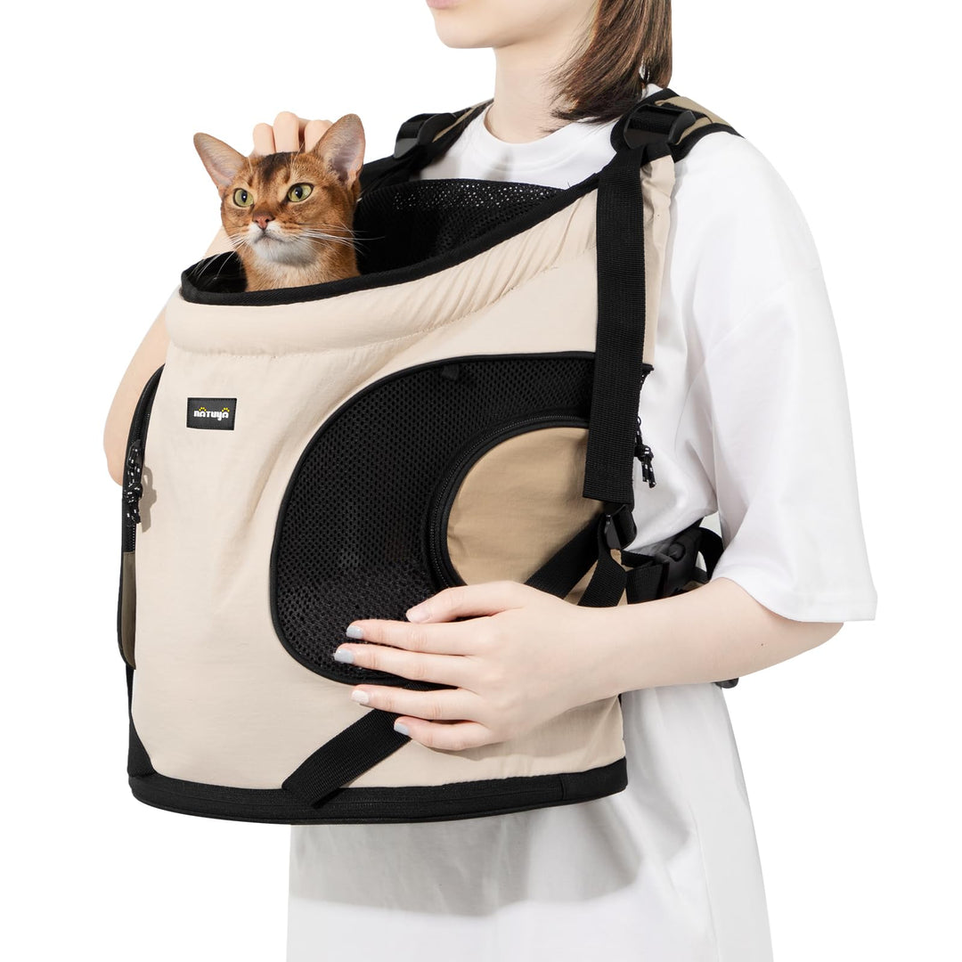 NATUYA Hundetragetasche für kleine Hunde, Haustier-Tragetasche mit gepolsterter Bodenmatte, 2 Reissv