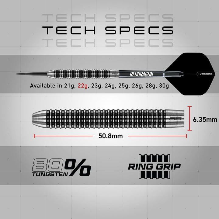 RED DRAGON Darts - Pegasus Profi 80% Tungsten Darts Set | Erhältlich mit Dartpfeile Metallspitze 21g