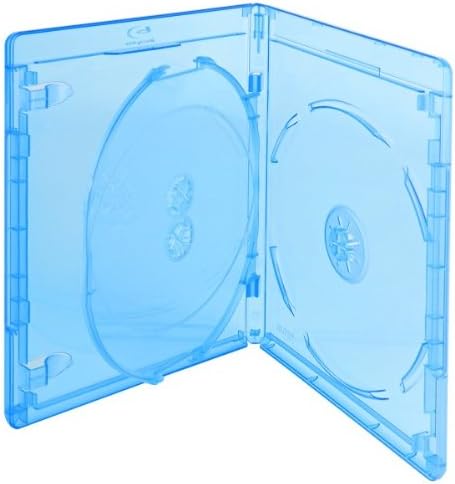 nierle Elite Premium Blu-ray 3er Hüllen, Slim 12.5 mm, Maschinen-Pack-Qualität, Transparent, Blau, 1