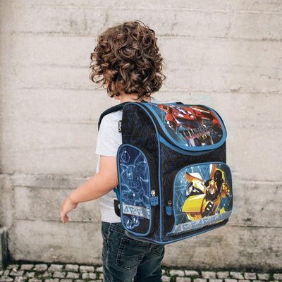 Familando Transformers Schulranzen-Set 8-tlg. | Ranzen 1. Klasse | Schultasche mit Sporttasche | Bla