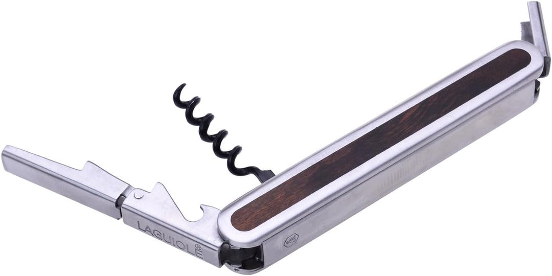 LAGUIOLE - Sommelier Double Levier - Manche en Bois de Pakka et Métal - Design élégant - Acier inoxi