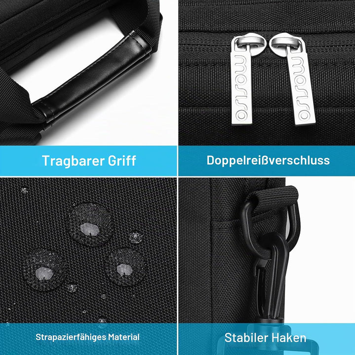 MOSISO Tragbare Umhängetasche mit 2 erhöhten Taschen &amp; 1 Klappe &amp; 1 horizontale Tasche &amp; Griff &amp; Gür