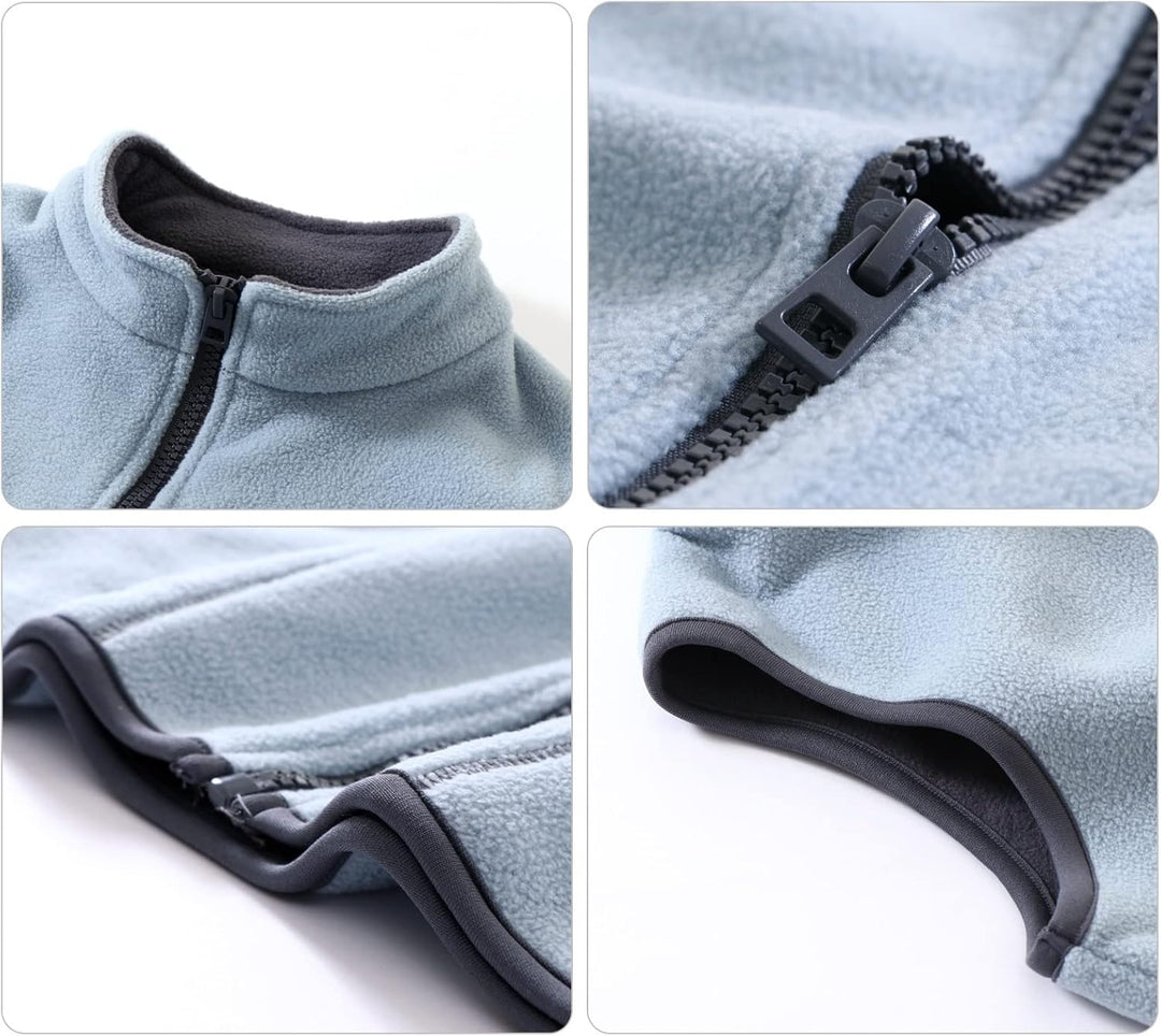 ANIMQUE Kinder Jungen Mädchen Fleeceweste Stehkragen Reissverschluss Doppellagiges Polar Fleece West