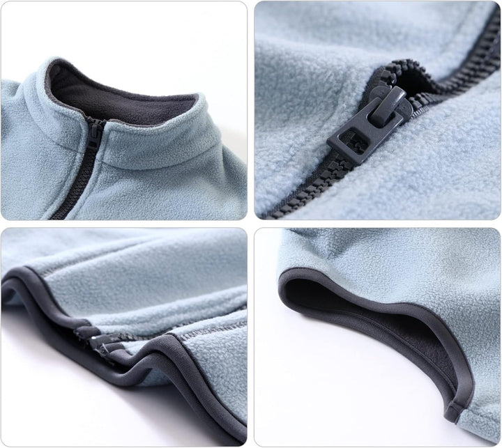 ANIMQUE Kinder Jungen Mädchen Fleeceweste Stehkragen Reissverschluss Doppellagiges Polar Fleece West