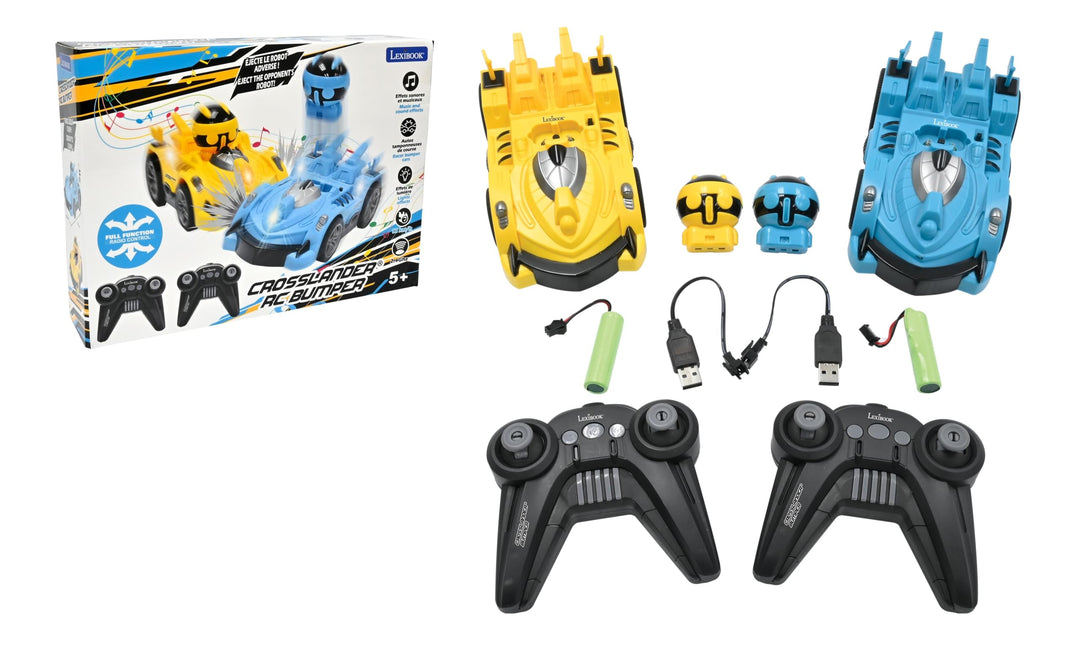 Lexibook, Crosslander RC Bumper, Set mit 2 funkgesteuerten Rennautos, bis zu 12 km/h, 2 abnehmbare F