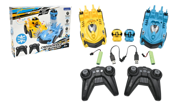 Lexibook, Crosslander RC Bumper, Set mit 2 funkgesteuerten Rennautos, bis zu 12 km/h, 2 abnehmbare F