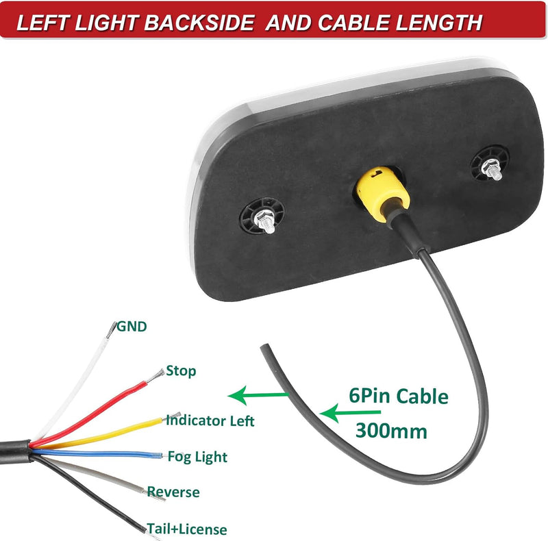 AGRISHOP LED Anhänger Rückleuchten 12/24v, Rücklicht Heckleuchten Anhänger mit 2x6polig Bajonettverb
