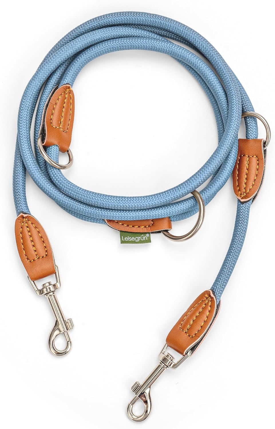 Leisegrün Hundeleine für kleine Hunde | 2 Meter | 3fach verstellbar | Nur 160 g leicht | Führleine 2