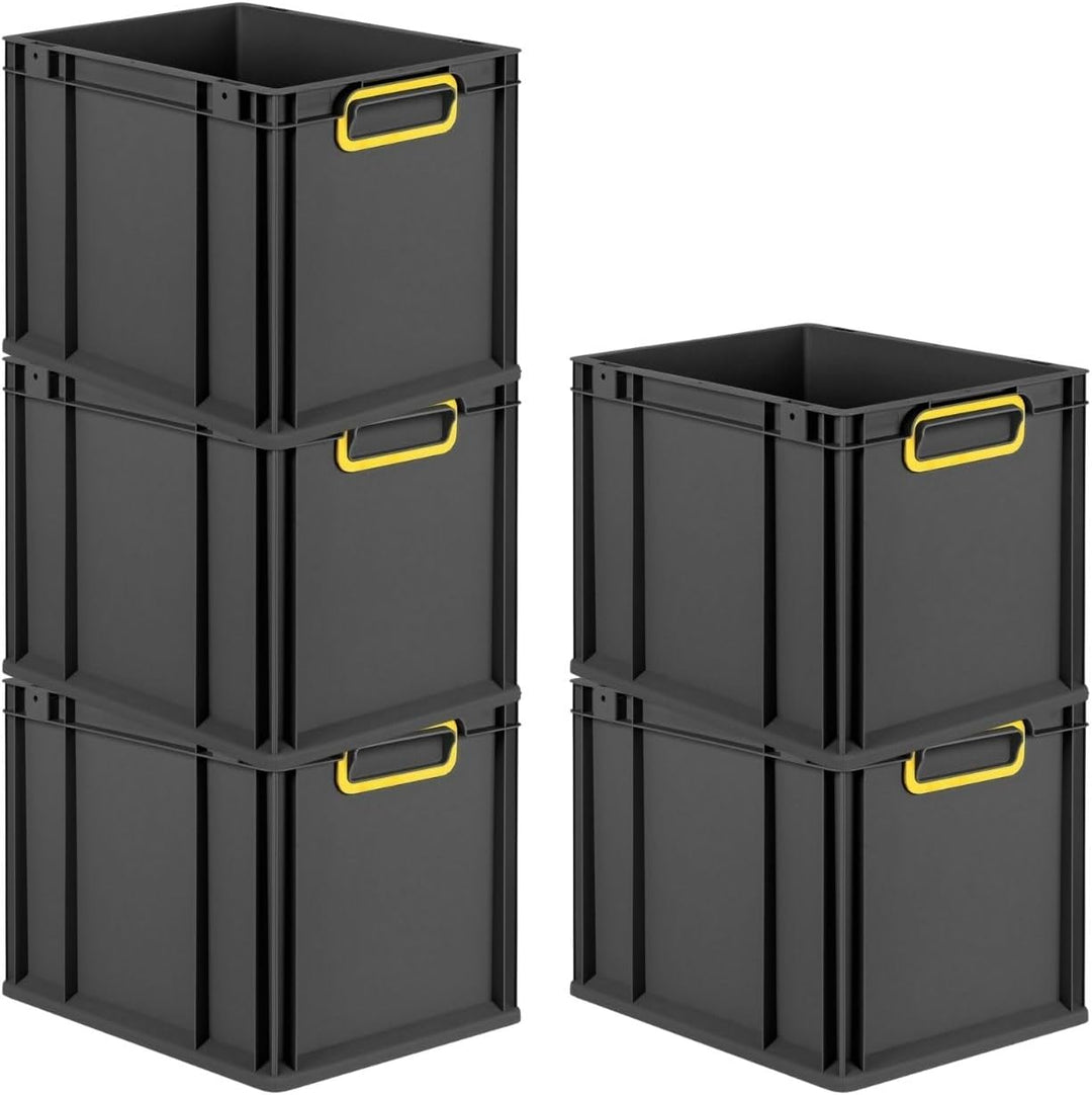 PROREGAL SuperSparSet 4x Eurobox NextGen Color | HxBxT 32x30x40cm | 30 Liter | Griffe gelb geschloss