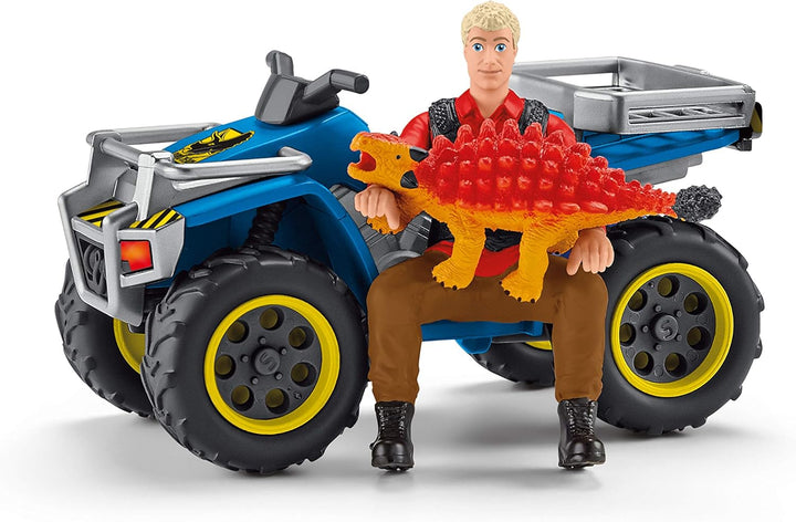 SCHLEICH 41466 Flucht auf Quad vor Velociraptor, für Kinder ab 5-12 Jahren, Dinosaurs - Spielset Sin
